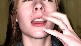 Small titted brunette amateur anal nailed at home