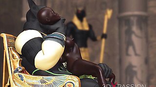 Anubis and Egypt's ancient egyptian scene by 3DXPassion