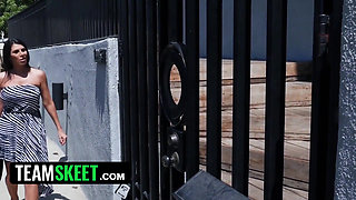 TeamSkeet - Straight babe gets her cunt eaten and finger fucked by horny lesbian wedding organizer