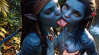 Pandora moonlight guides blue Avatar babes to taste big cock