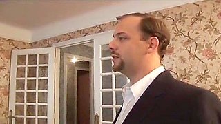 Sexy French Secretary Takes A Large Dick In Her Ass And Cunt