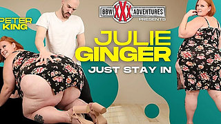 BBW Julie Ginger Anal Creampie - Big Boobs Deep Throat Blowjob in Lingerie