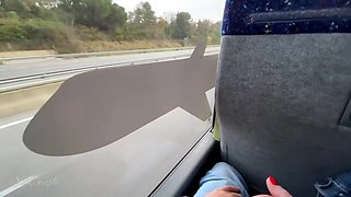 Handjob In Public Bus And Whipped Cum On Seat - Super Risky