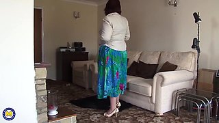 On The Couch - Mature Solo Nl - Naughty Gilf Is Rubbing And Toying Her