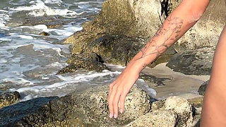 I Love Peeing with Sea View! Strong Piss Outdoor