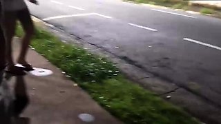 Risky masturbation at the bus stop next to the steamy girl!