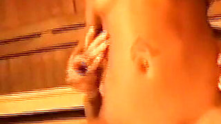 Wonderful Skinny Girl Enjoys with Big Cock in Pussy That Cums on Her Small Tits in Sauna