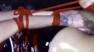 Swimwear Rope Bondage in Water: Hogtied & Gagged