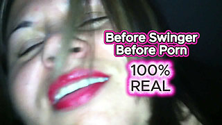 Intimate swinger couple love: heavy-set husband and big-booty MILF