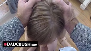 Dadcrush - crazy stunner strips naked and gets her Hairy Pussy plowed hard by gigantic pulsating boner