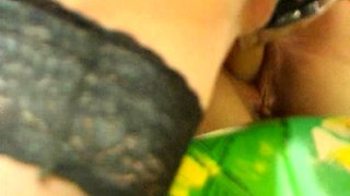 Amateur blonde fucking in stockings on video