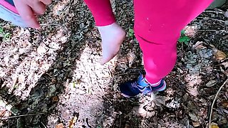 Naked Girl Slapped in Forest - Big Tits Punished Outdoor