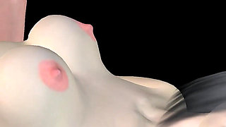 Animated 3D Porn - Asian Man Fucking Beautiful Girl in Missionary Pussy & Ass Creampie