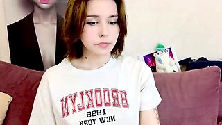 Amateur cougar MILF with small boobs is jerking cock