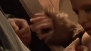 This Beautiful Busty Girl Masturbates on the Street and Gives a Blowjob at Home