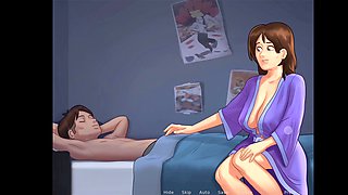 Debbie, the stepmother, stars in Summertime Saga animated porn sex scenes compilation