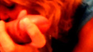 Blonde Granny Blowjob in a Bathroom