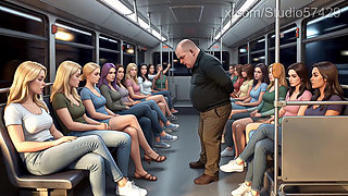 Shoe Pervert Licks Women's Shoes on a Crowded Bus