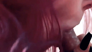 She Gives Me a Messy Blowjob on My Pierced Cock on the Ferry. I Cum in Her Mouth and Kiss Her, Licking the Cum.