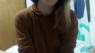 Blonde Step Sister Ashleysoy Naked POV Rough Sex & Cum Swallow