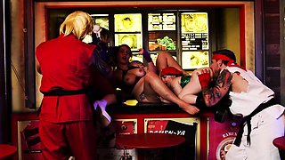 Secretary group sex hardcore fucking blond girl facia