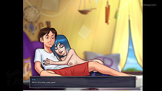 Very shy emo girl show me her cute tits first time since she was cute girl. (Summertime Saga - Eve 1)