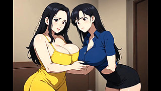 Lesbian Stepmom teaching sex bed room