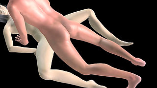 Animated 3D Porn - Asian Man Fucking Beautiful Girl in Missionary Pussy & Ass Creampie