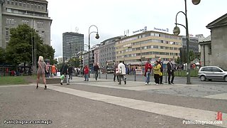 German blonde group fucked in public