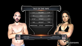 Vanessa Vega Blowjob and Hardcore Fucking with Peter King in Naked Wrestling Sex