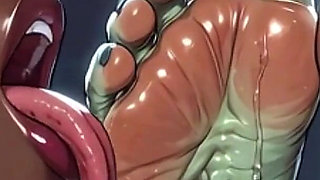 Ebony Slave Girl Foot Worship on Alien - Dripping with Pleasure