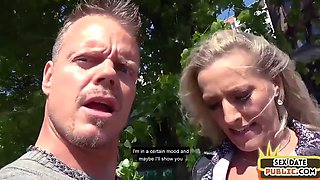 Bombastic German mature fucked in public outdoors by a sex date