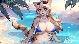 Car Toon - Furry Girls Nude And Bikini Beach (ai Model)