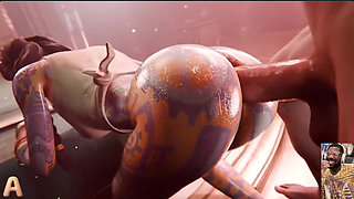 Bald Ass Cunt Eve Gets Bulging Pussy Fucked, Jules Gets Backshots From Behind