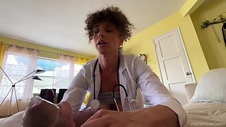 Curly Hair Mommy Explores Doctor Blowjob Passion