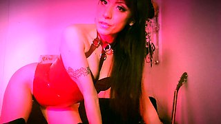 Stacked brunette goes solo toys and masturbation