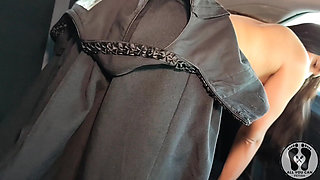 Latina in Dirndl Slut Lipstick Pussy Play, Outdoor Piss & Titty Cum Finish