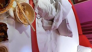 Amateur upskirt and facial Sascha Production