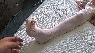 Hairy French Secretary Masturbates Solo - Amateur Euro Granny Pussy