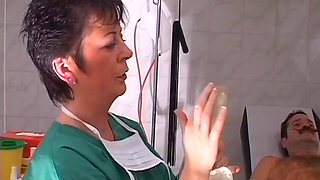 Mature Nurse Drains Her Patient Dry During Exam