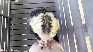 Hot Polish Blonde PaolaBlaze Gives Best Blowjob Cum In Mouth Outdoors After Tinder Test