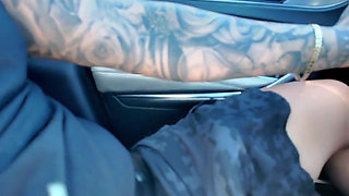 Horny Latina Cant Wait & Gives Him Roadhead Till He Cums