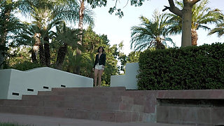 Blonde and Brunette Licking Pussy by the Pool