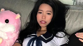 Japanese teen getting toyed and extremely tickled