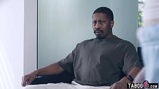 Black stepfather slaps teenie daughter-in-law