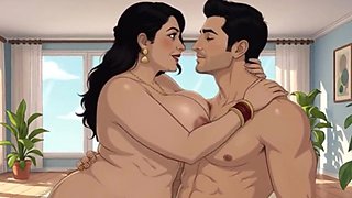 Desi Indian steamy wifey is having romp with her spouse toon vid with hindi audio long sequence