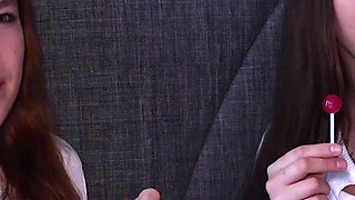 Young Asian Girl Has Lesbian Sex with Her Hot Red-haired Friend While Her Parents Are Away!