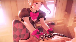Overwatch DVa Hairy Pussy Sex and Anal Animation Collection