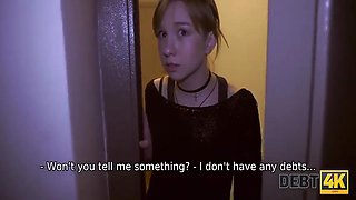 Collector Visits Teen 18+ Girl And Fucks Her Perfectly Shaved Pussy For Debt - Eva Abel And Alice Klay