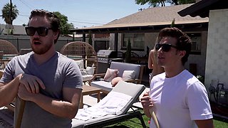 Three lucky guys fucked three hot babes in an intense threesome